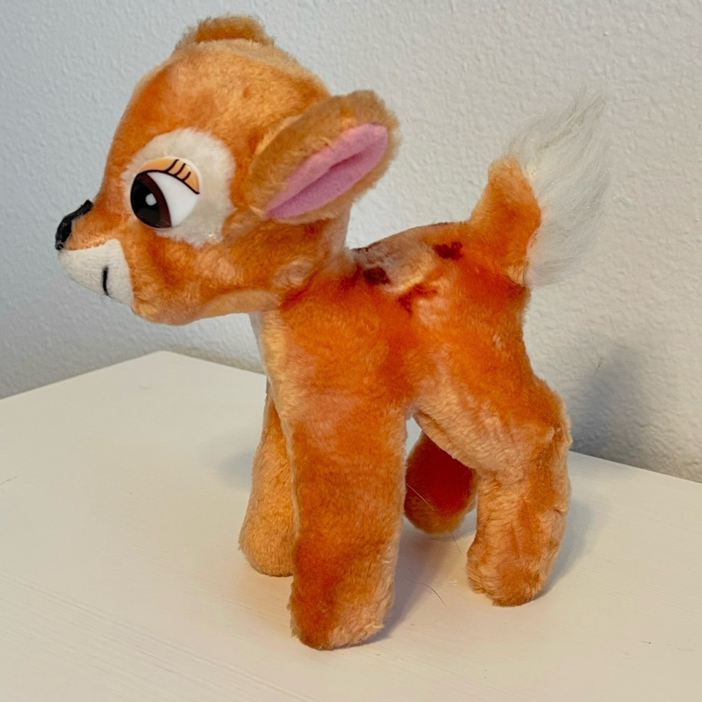 Vintage 1985 Walt Disney Productions Bambi Deer Plush Fawn Stuffed Animal 7"